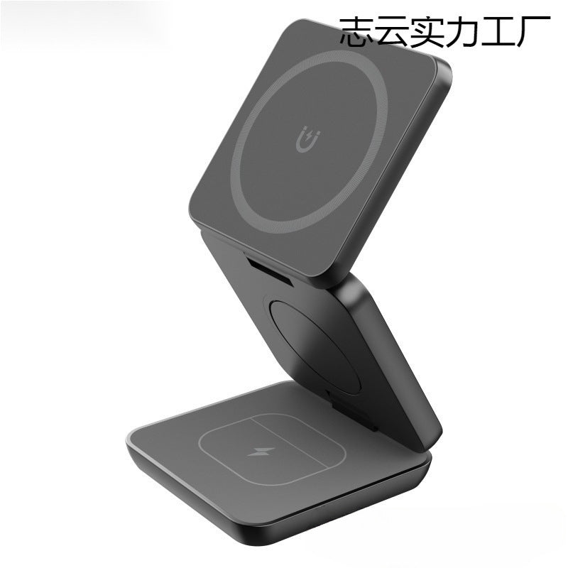 3-in-1 folding wireless charger mobile phone stand quick charge for suction charge