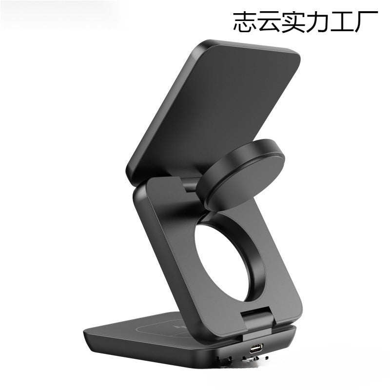 3-in-1 folding wireless charger mobile phone stand quick charge for suction charge